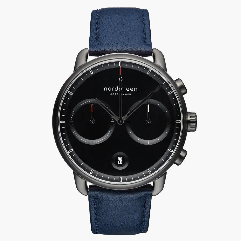 Pioneer | Black Dial - Navy Leather