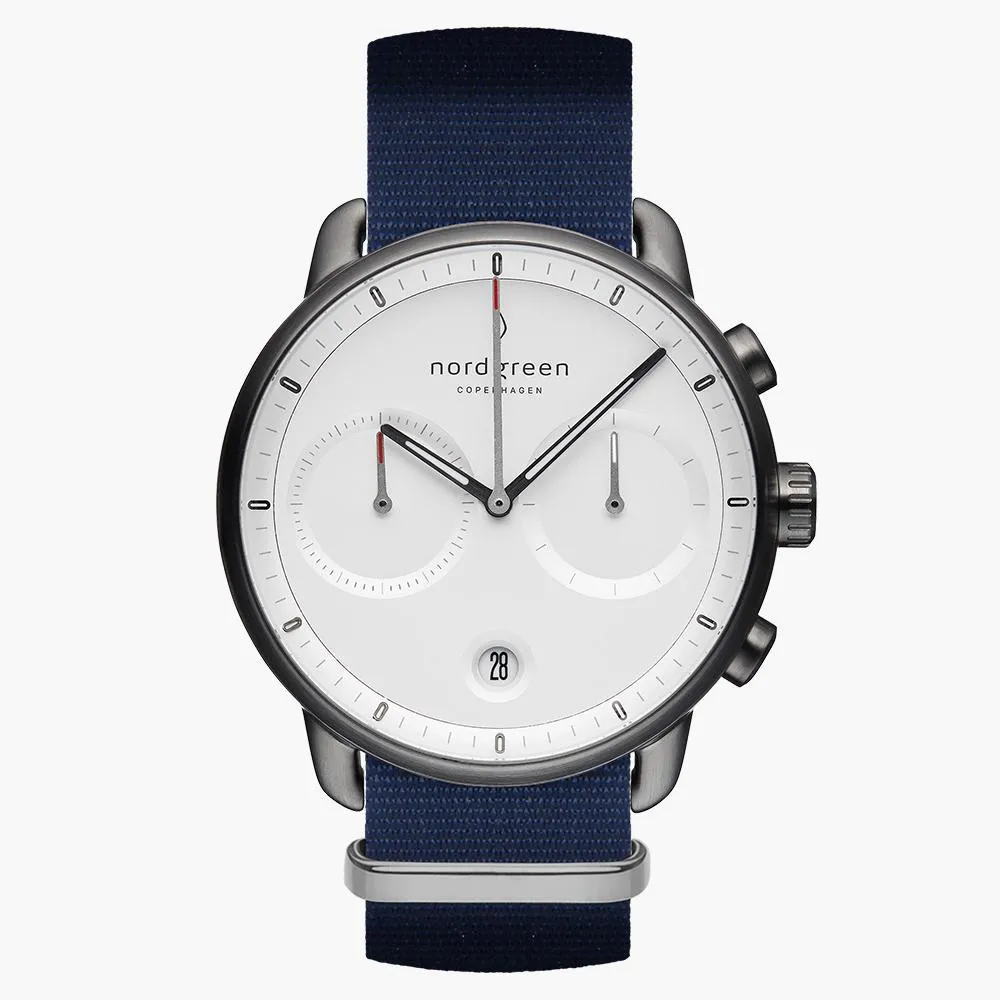 Pioneer | White Dial - Navy Nylon