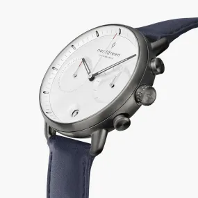 Pioneer | White Dial - Navy Vegan Leather