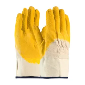 PIP 55-3243 Latex Coated Glove with Canvas Liner and Crinkle Finish on Palm, Fingers & Knuckles - Rubberized Safety Cuff