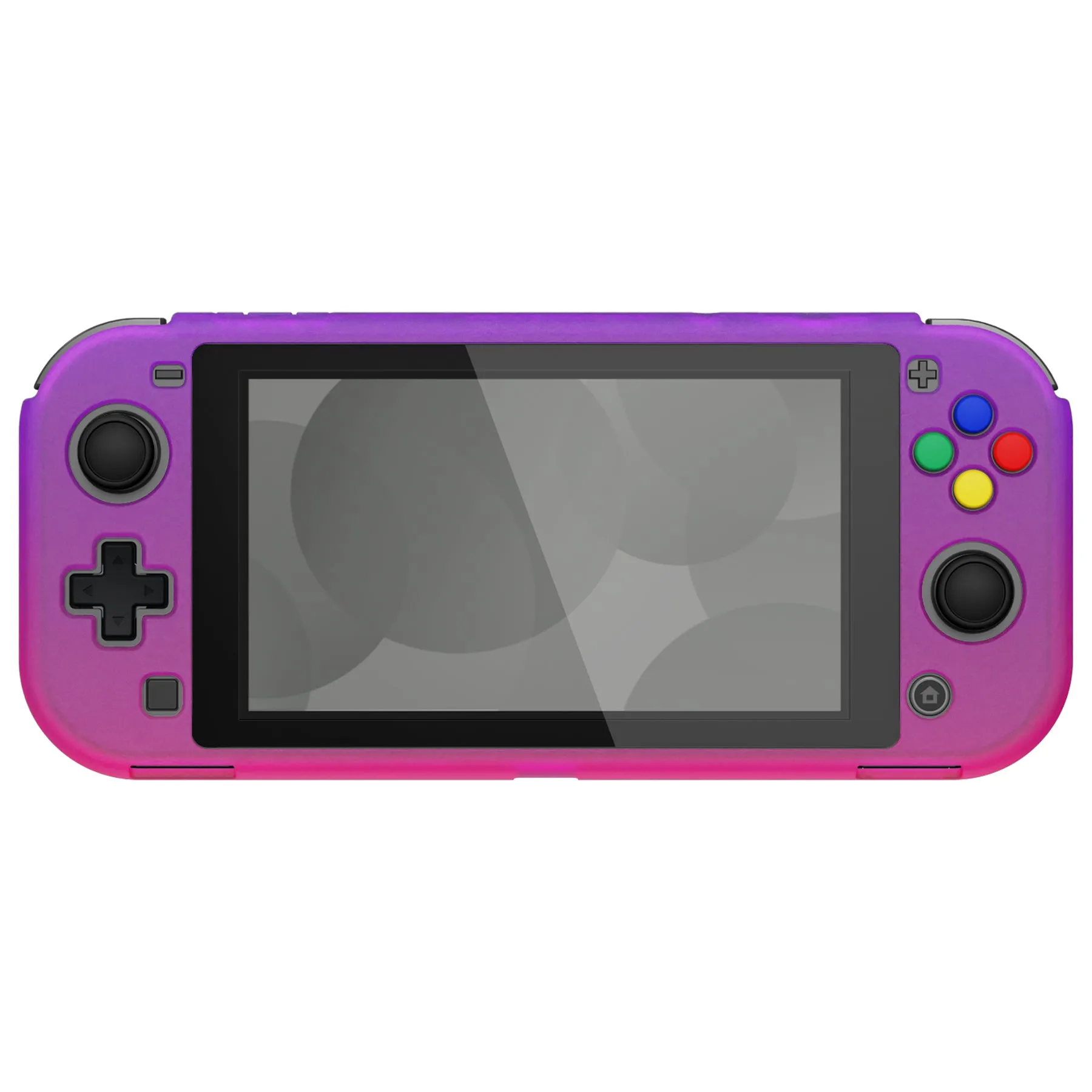 PlayVital Clear Atomic Purple Rose Red Customized Protective Grip Case for NS Switch Lite, Hard Cover Protector for NS Switch Lite - 1 x Black Border Tempered Glass Screen Protector Included - YYNLP007