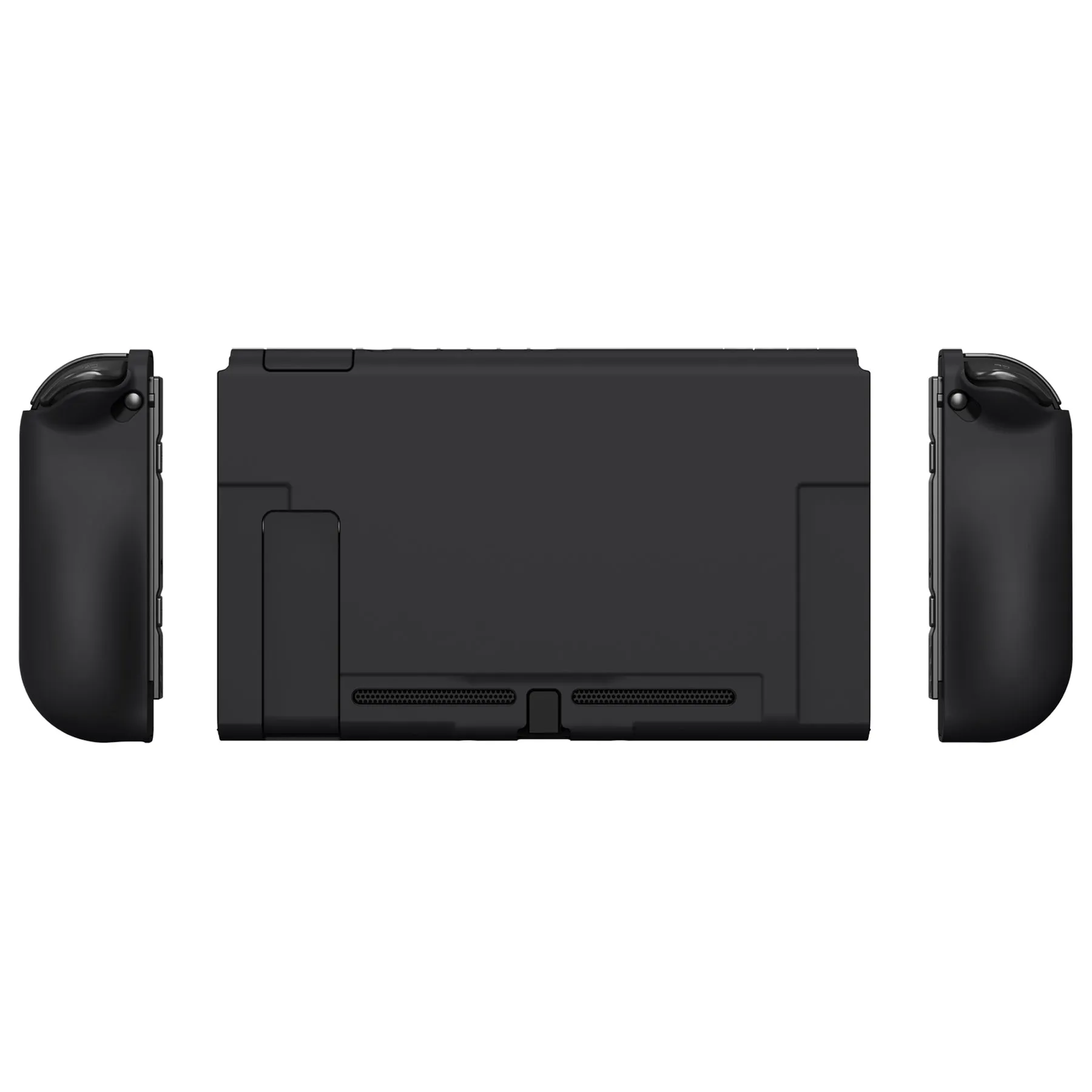 PlayVital UPGRADED Dockable Case Grip Cover for NS Switch, Ergonomic Protective Case for NS Switch, Separable Protector Hard Shell for Joycon - Black - ANSP3006