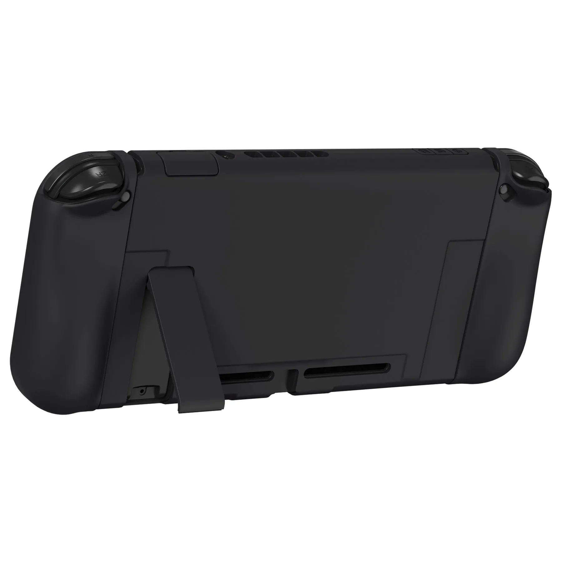 PlayVital UPGRADED Dockable Case Grip Cover for NS Switch, Ergonomic Protective Case for NS Switch, Separable Protector Hard Shell for Joycon - Black - ANSP3006