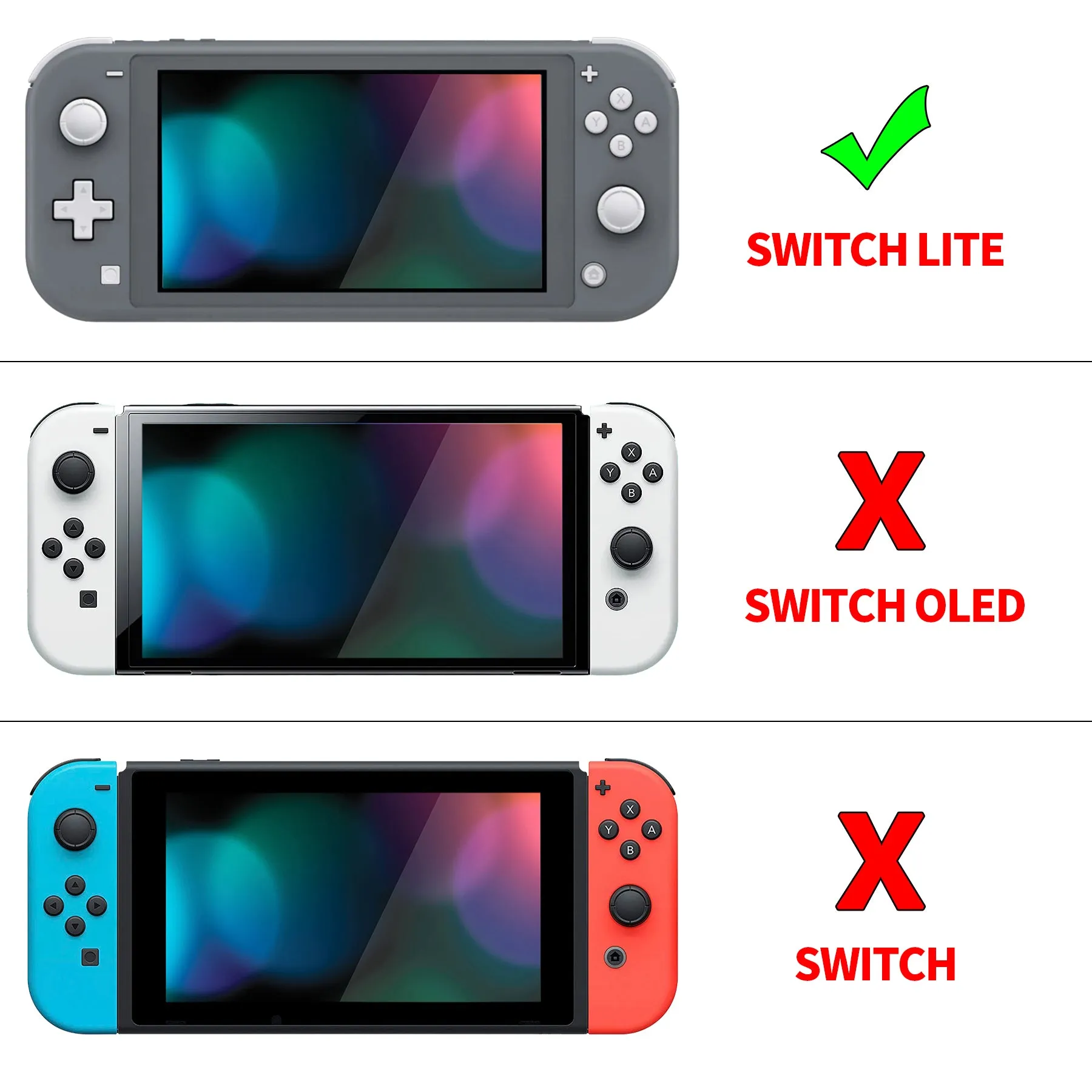 PlayVital ZealProtect Protective Case for Nintendo Switch Lite, Hard Shell Ergonomic Grip Cover for Switch Lite w/Screen Protector & Thumb Grip Caps & Button Caps - Gradient Translucent Green Blue - PSLYP3013