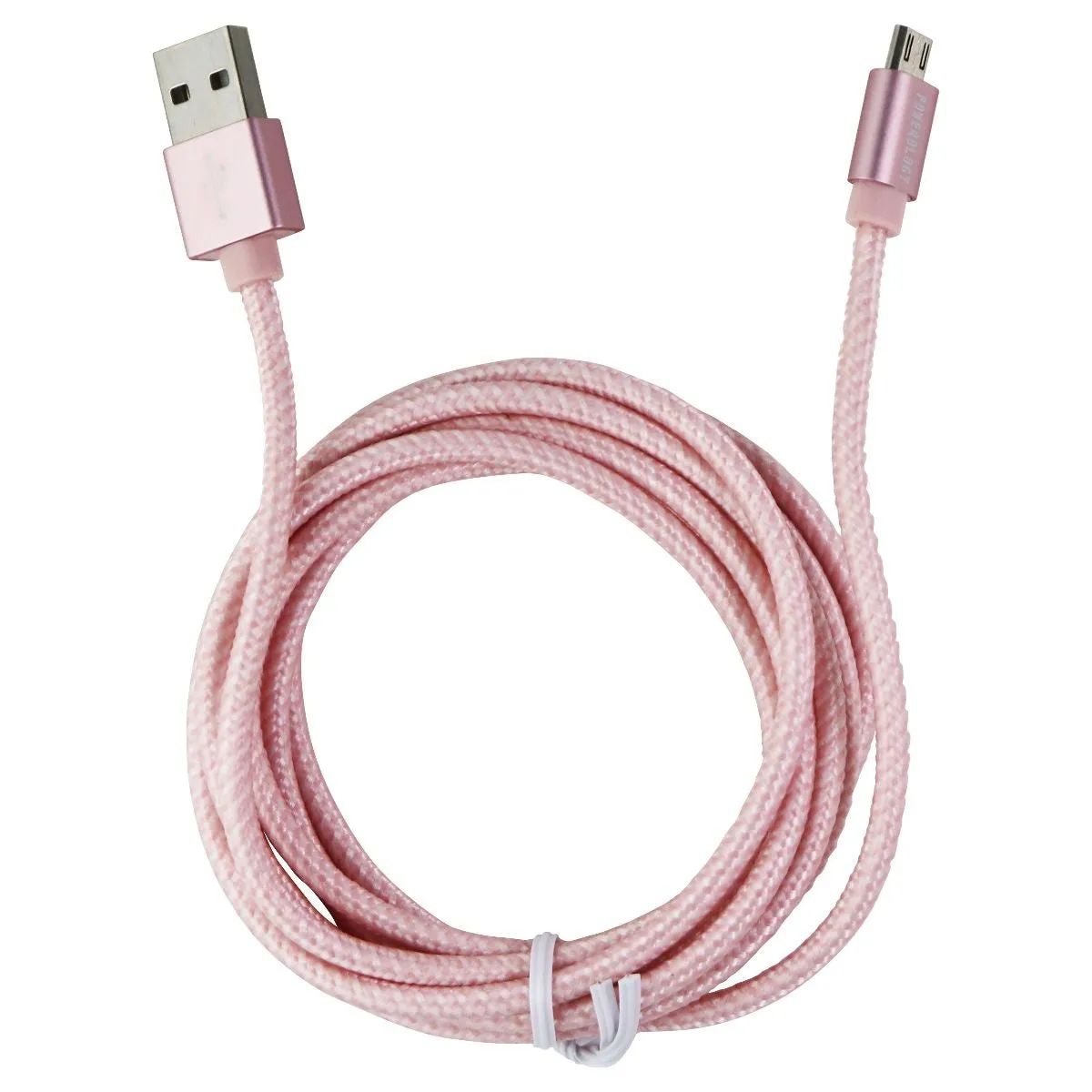 Powerology 6-Foot Braided Micro-USB to USB Charge and Sync Cable - Pink