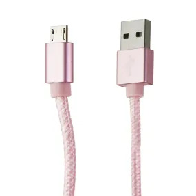 Powerology 6-Foot Braided Micro-USB to USB Charge and Sync Cable - Pink