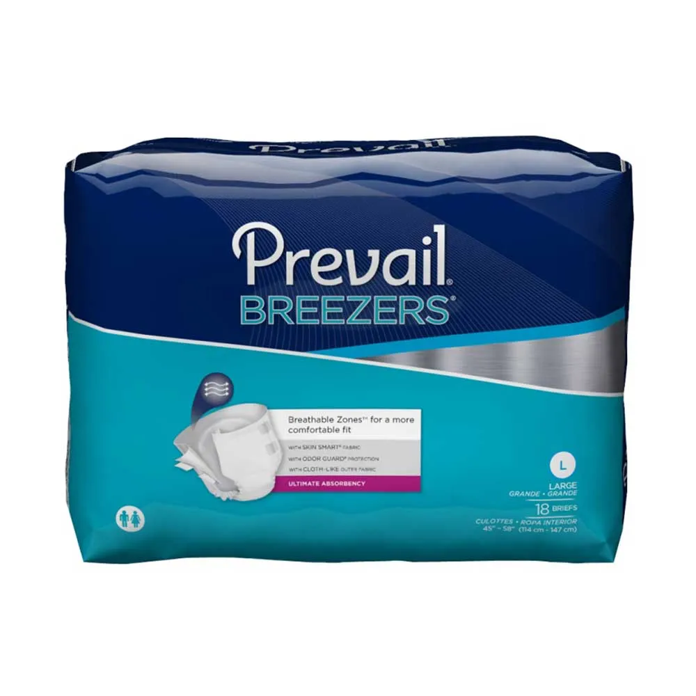 Prevail Breezer PVB-013/2 Adult Brief Large 45-58" Waist, Latex-free, Case of 72