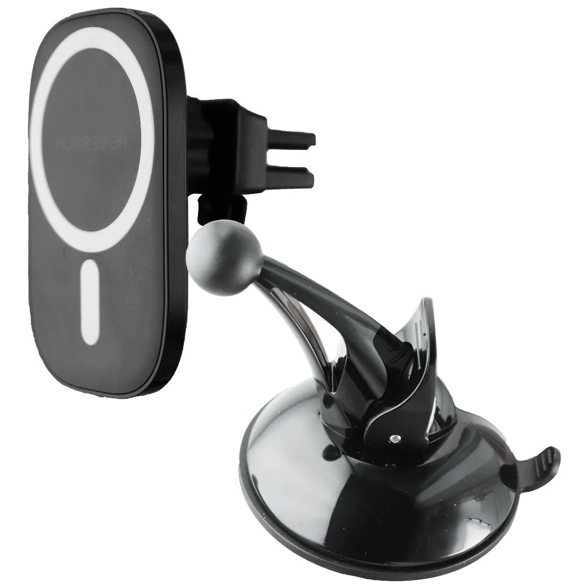 PureGear Qi-Certified Fast Wireless Car Charger with MagSafe for iPhones - Black