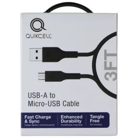 Quikcell 3ft USB-A to Micro-USB Cable - Black