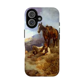 "Vintage Western Art of Morning Shower Scene - Magnetic Tough Phone Case"