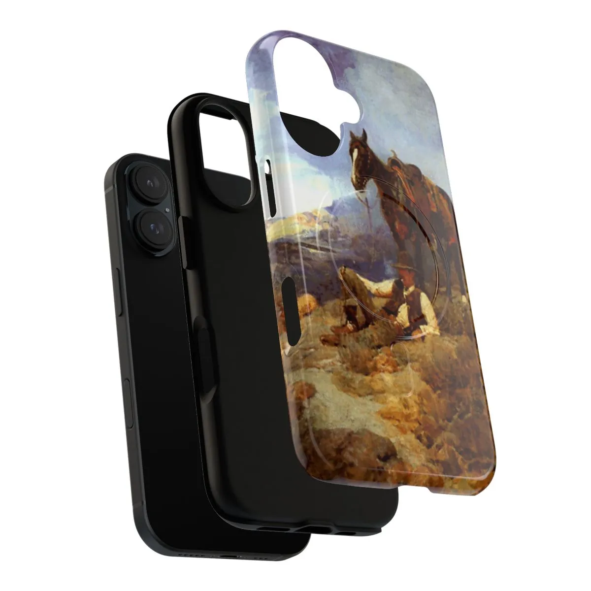 "Vintage Western Art of Morning Shower Scene - Magnetic Tough Phone Case"