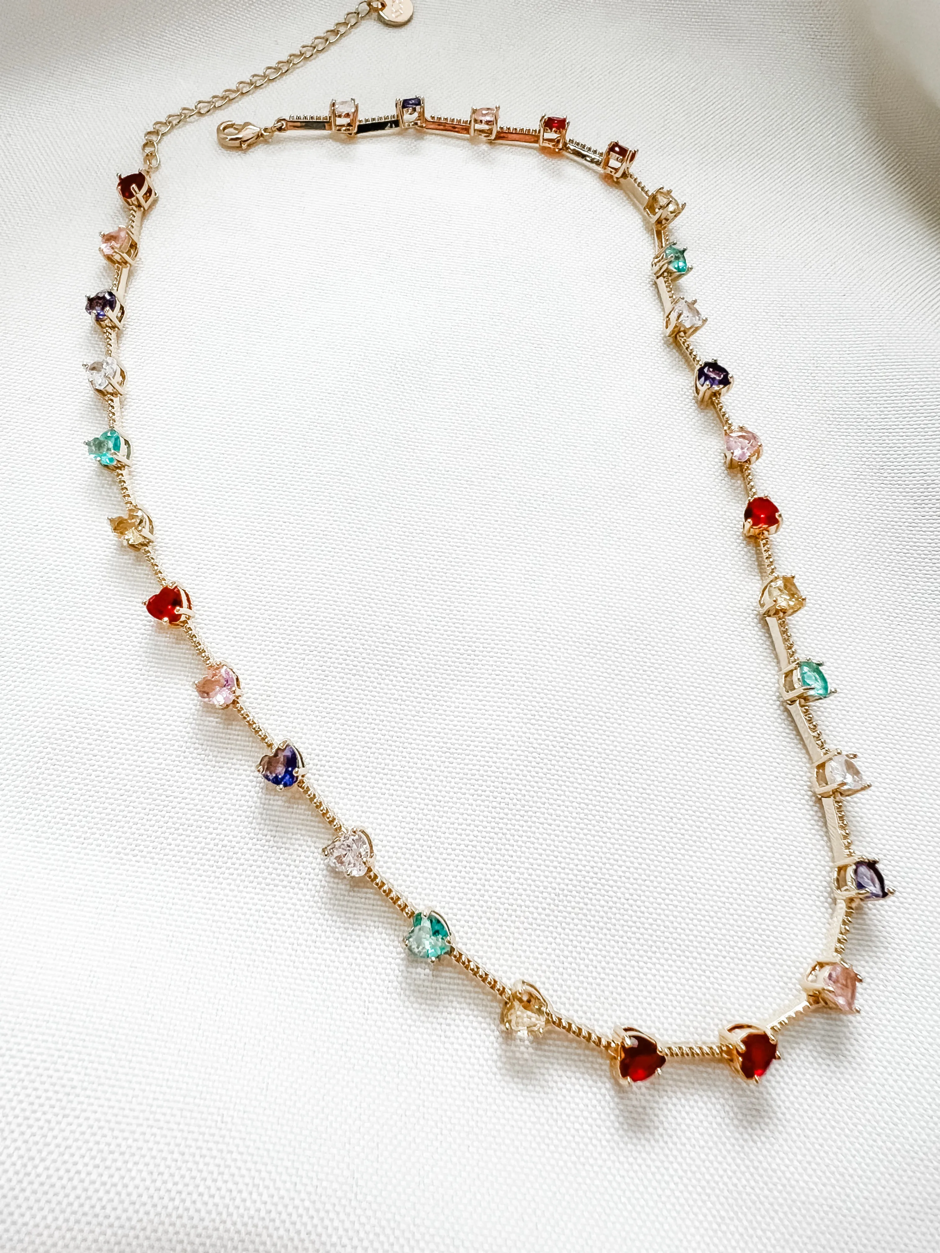 Rainbow Hearts Necklace