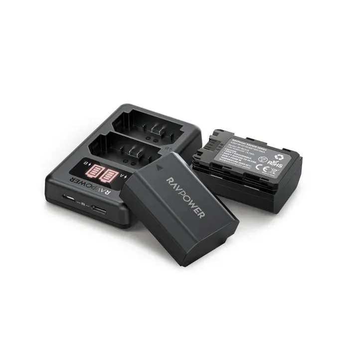 RAVPower Savior Series Dual USB Dual Slot Charger For NP-FW50 Camera Batteries