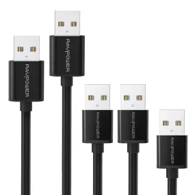 RavPower USB-A til Micro USB Forskellige Længde Kabler - Sort