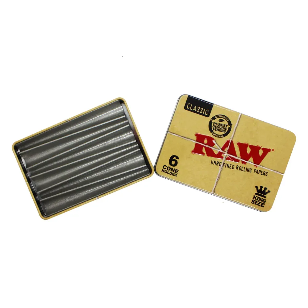 RAW - 6 King Size Cone Holder - Tin Cone Case