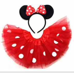 Red Minnie Mouse baby tutu & headband set for girls