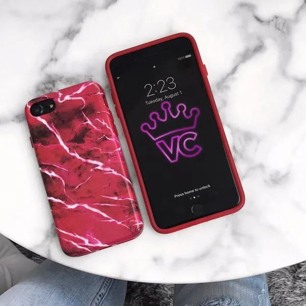 Red Velvet Marble iPhone Case