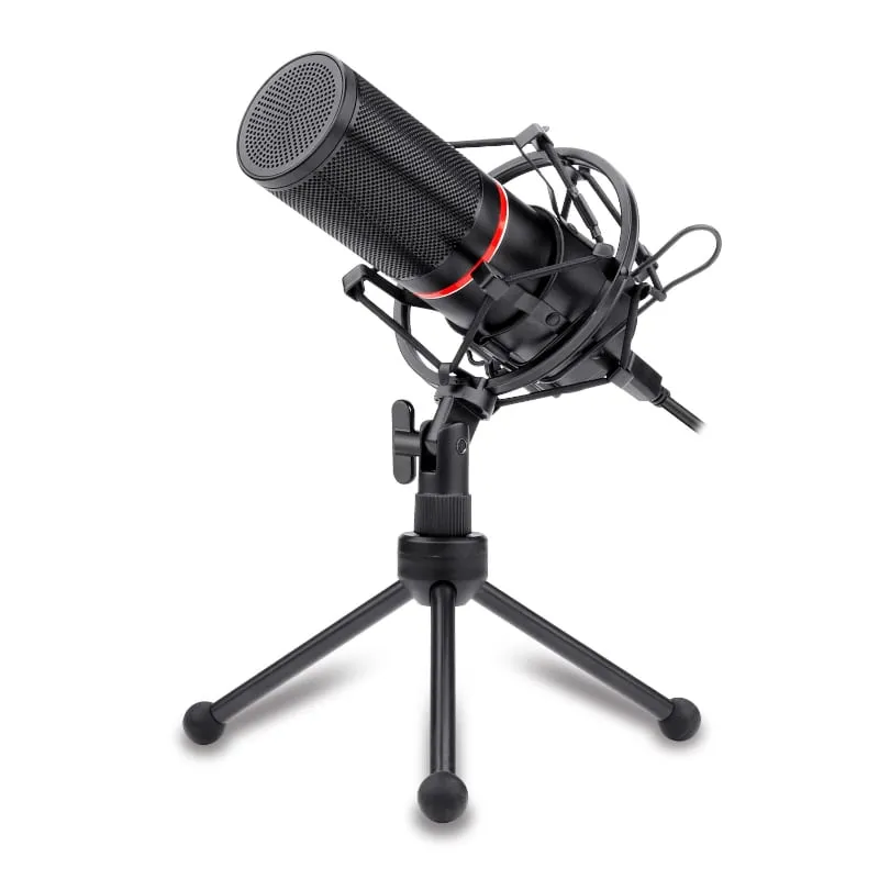 Redragon Blazar Cardioid Usb Gaming Mic And Tripod - Black