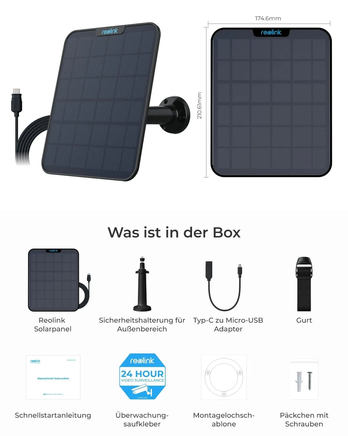 Reolink Solarpanel 2 (Schwarz)