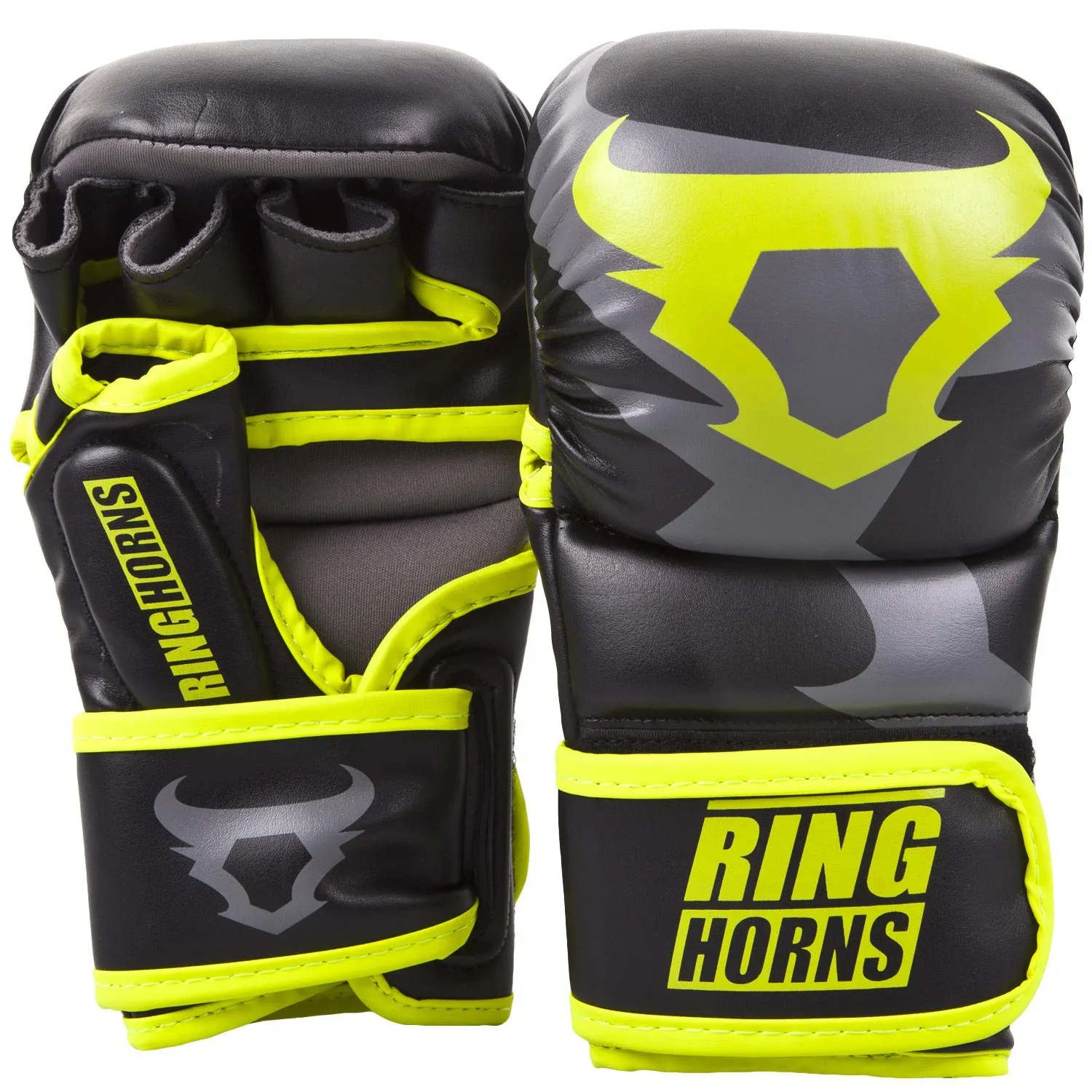 Ringhorns Charger Sparring Gloves - Black/Neo Yellow