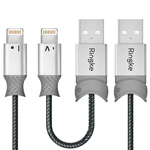 Ringke Lightning Braided Nylon Cable  [4 ft]   [0.6 feet] Lightning to USB A Port