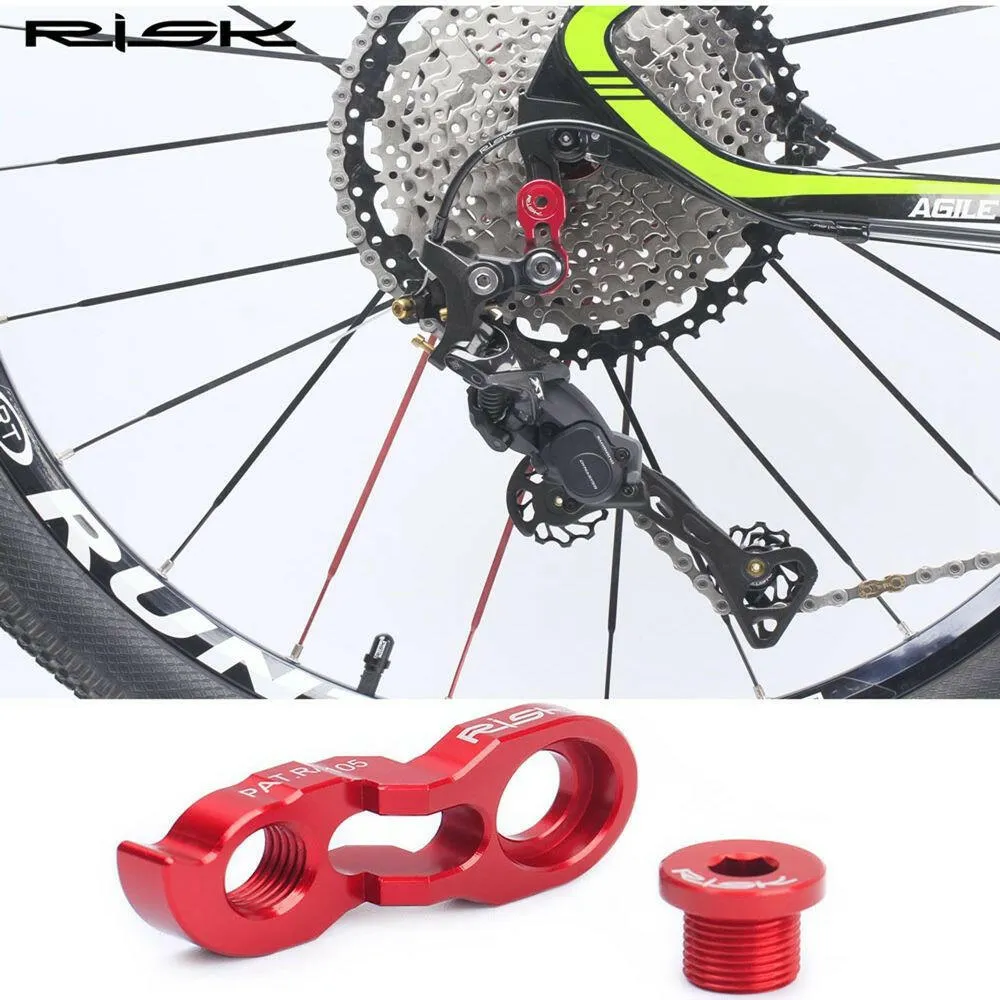 RISK Bike Rear Derailleur Link Hanger Extender Converter Extension MTB Road Bicycle Frame Tail Hook Hanger Extender Cassette