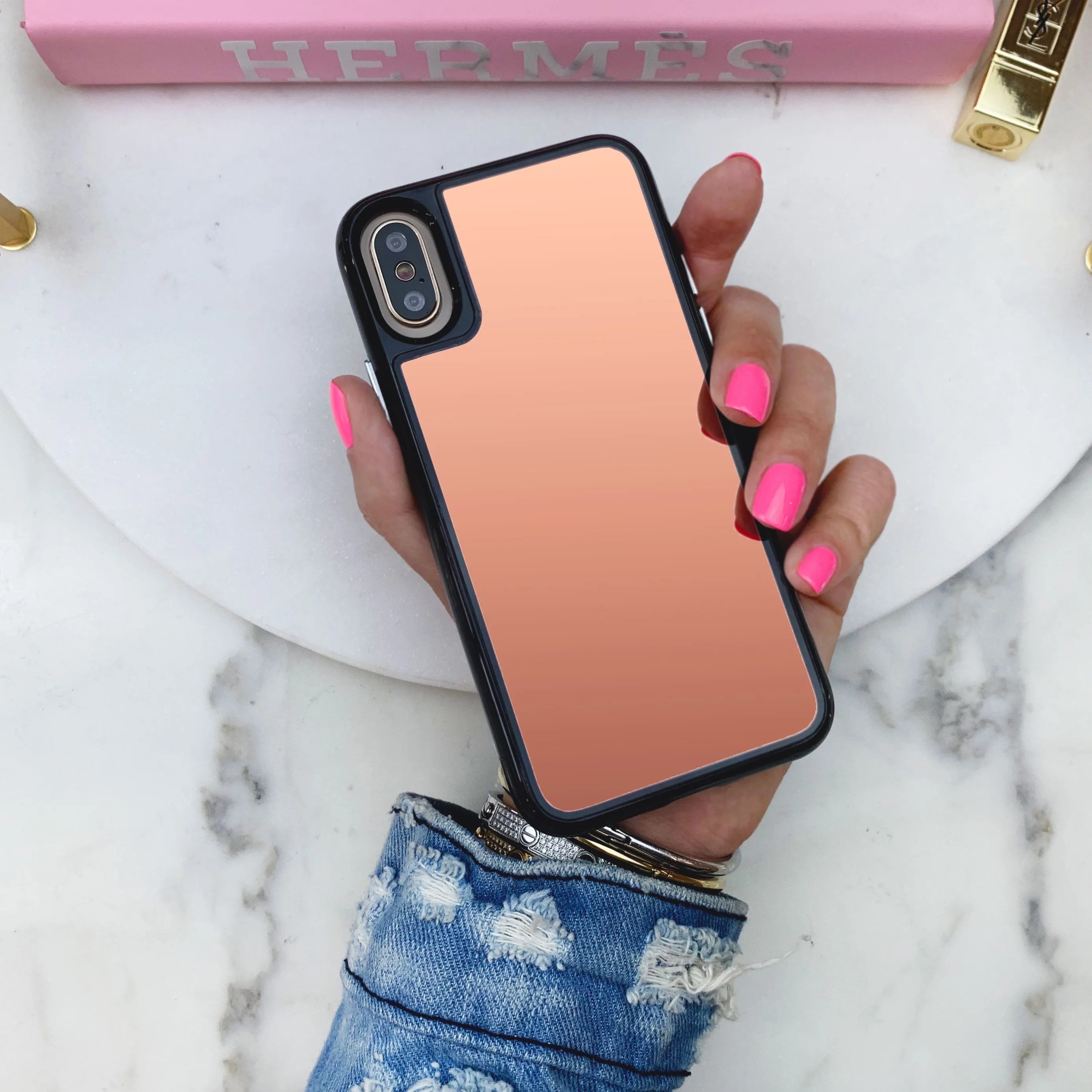 Rose Gold Reflective Mirror iPhone Case