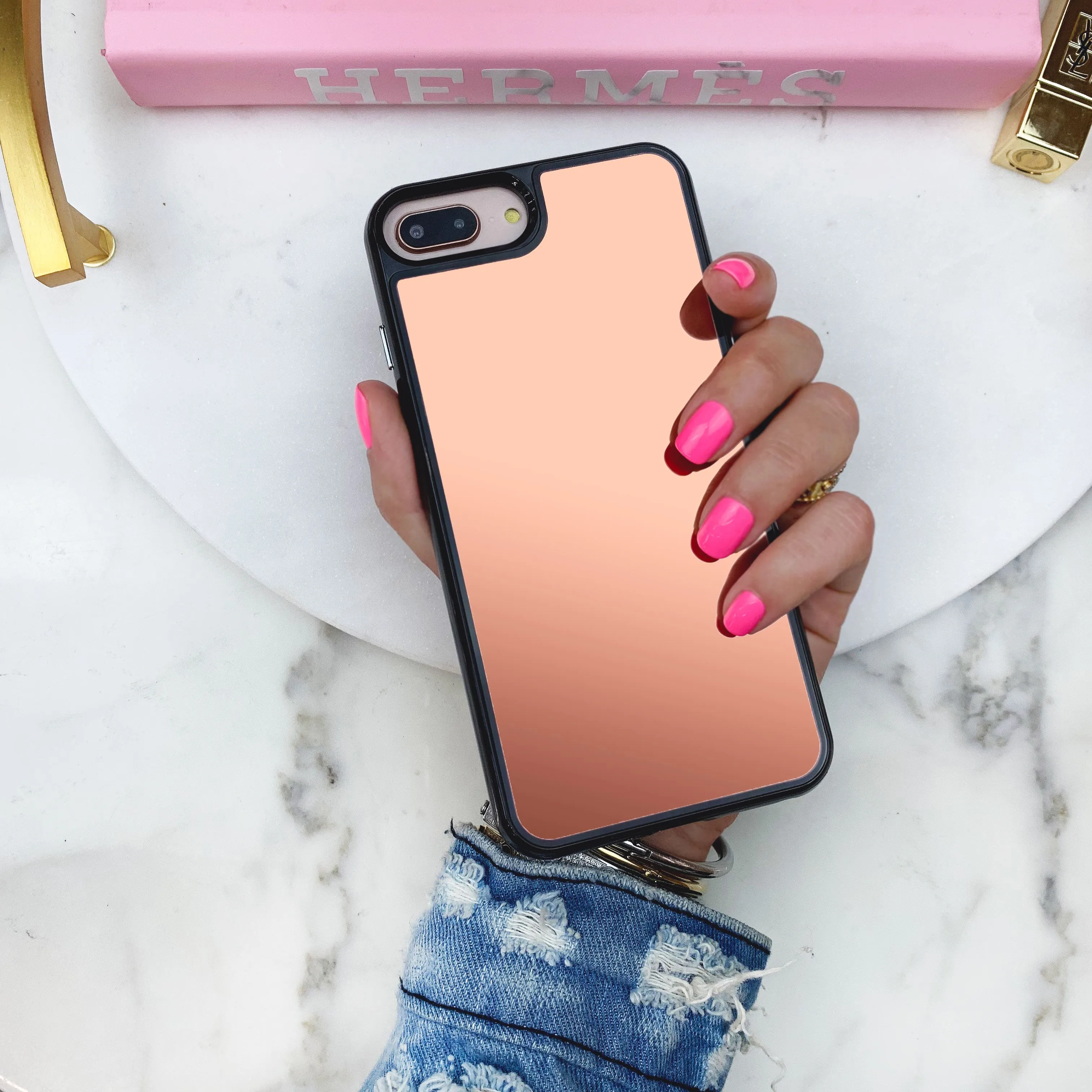 Rose Gold Reflective Mirror iPhone Case