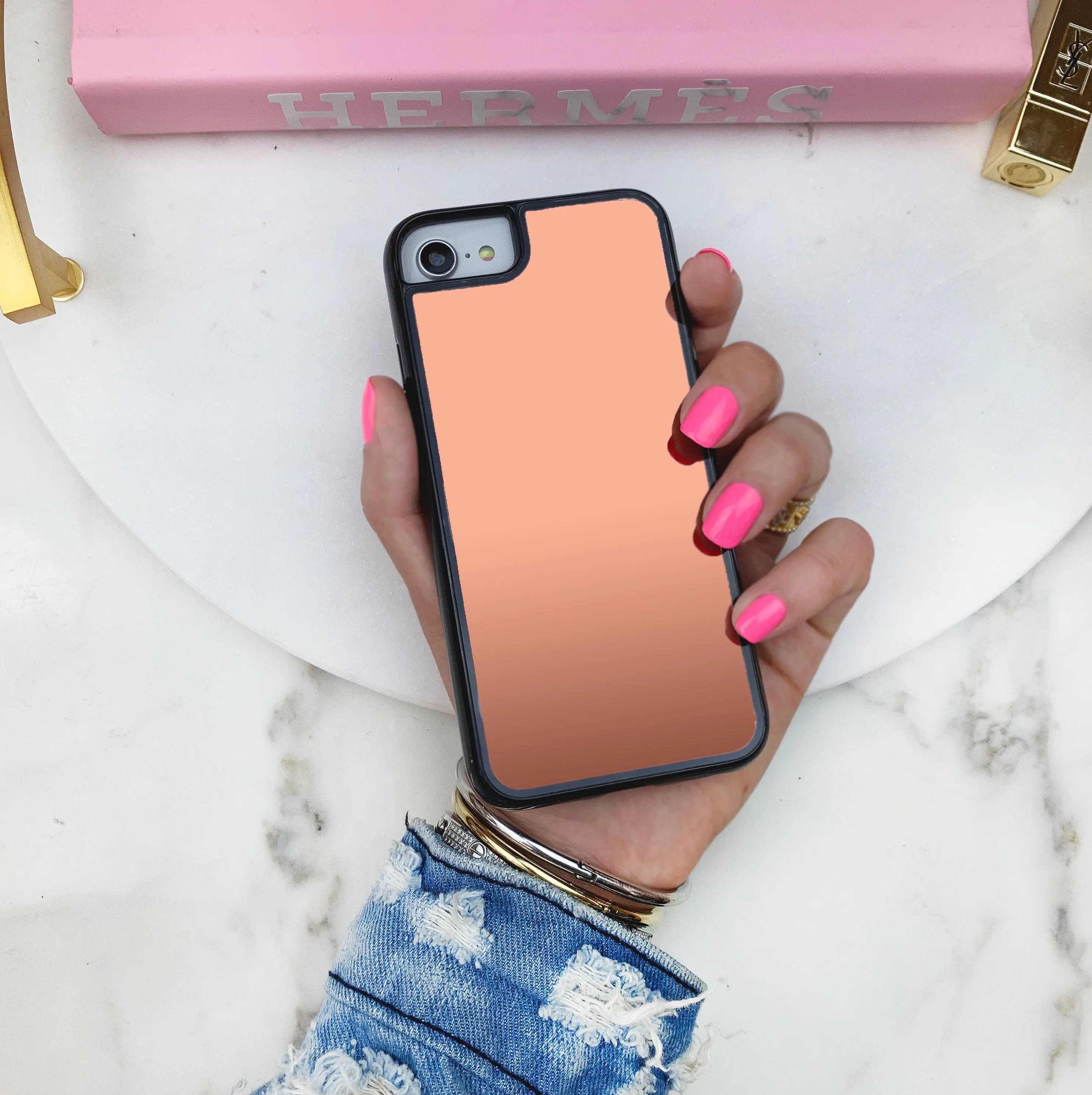 Rose Gold Reflective Mirror iPhone Case