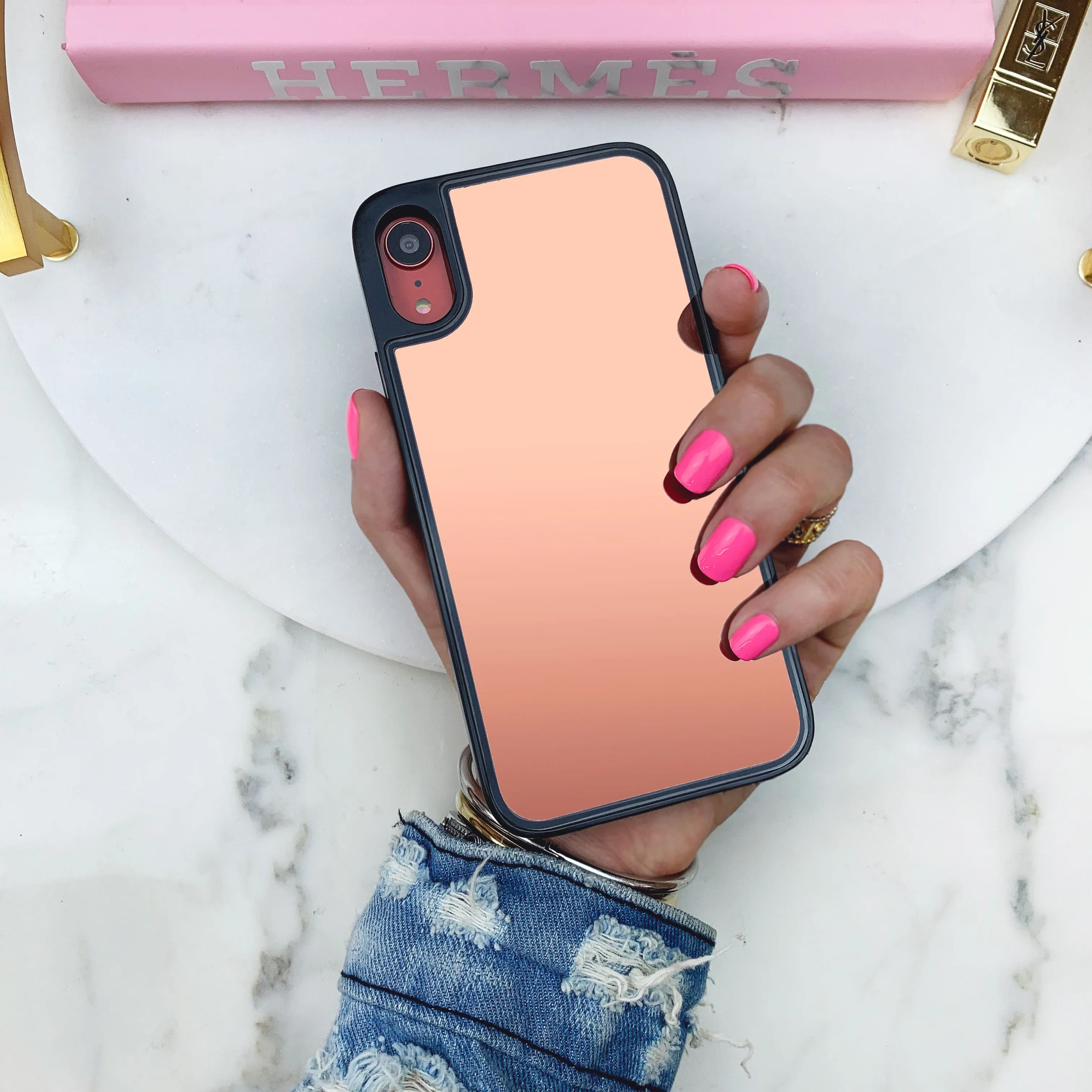 Rose Gold Reflective Mirror iPhone Case