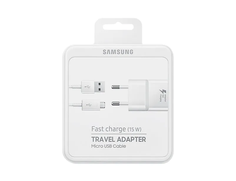 Samsung Schnellladegerät 15W Netzteil Inkl. Datenkabel Micro Usb White (Retail)