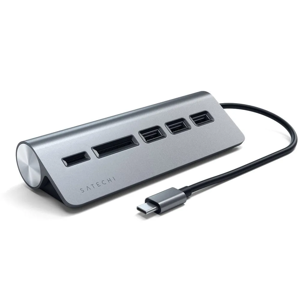 Satechi 5-in-1 USB-C Combo Hub - USB Hub & Kortlæser - Space Grey