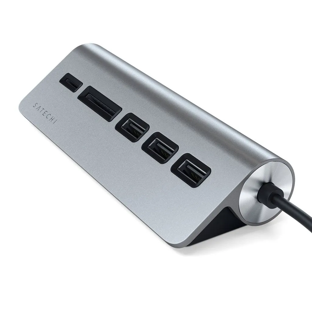 Satechi 5-in-1 USB-C Combo Hub - USB Hub & Kortlæser - Space Grey