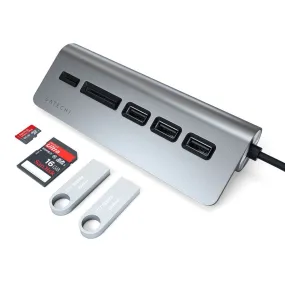 Satechi 5-in-1 USB-C Combo Hub - USB Hub & Kortlæser - Space Grey