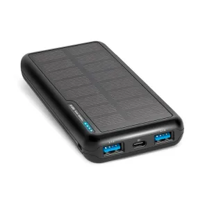 SBS Solar Powerbank 10W m. 2x USB-A - 10.000 mAh - Sort