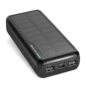 SBS Solar Powerbank 10W m. 2x USB-A - 20.000 mAh - Sort