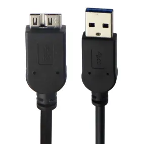 Short Style (1.5-Foot) USB 3.0 (Blue) to Micro-B Dual USB Cable - Black