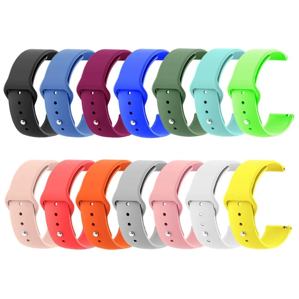 Silicone Button Style Watch Straps Compatible with Amazfit 22mm Range