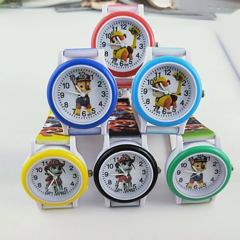 Silicone Children's Watch New Pop Boy Girl Child Quartz Wristwatches Fashion Cartoon Puppy Team Baby Kids Student Watches Gifts