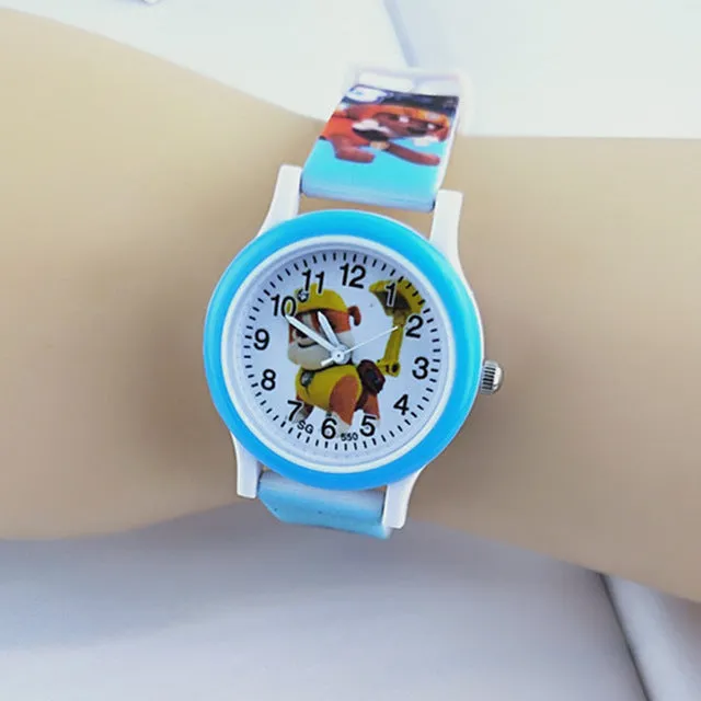 Silicone Children's Watch New Pop Boy Girl Child Quartz Wristwatches Fashion Cartoon Puppy Team Baby Kids Student Watches Gifts