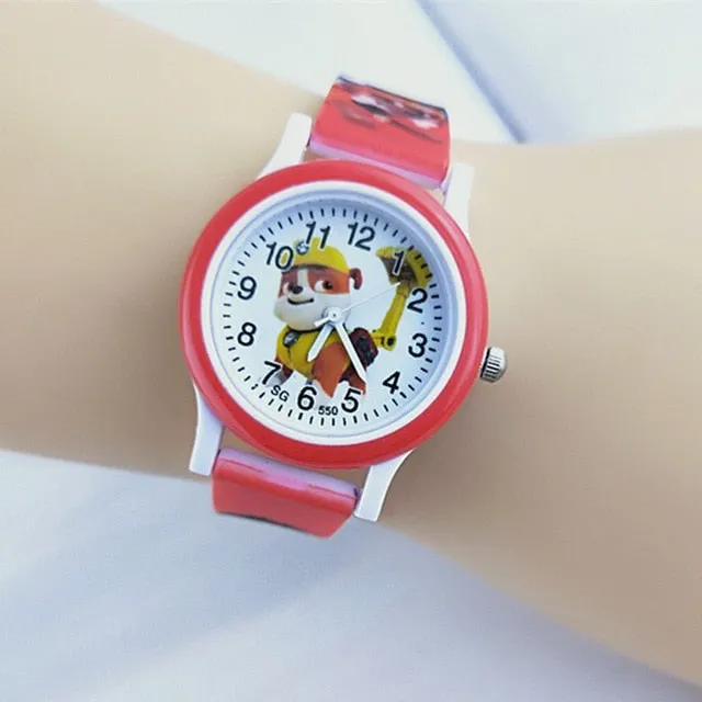 Silicone Children's Watch New Pop Boy Girl Child Quartz Wristwatches Fashion Cartoon Puppy Team Baby Kids Student Watches Gifts