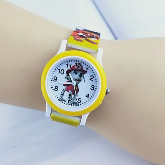 Silicone Children's Watch New Pop Boy Girl Child Quartz Wristwatches Fashion Cartoon Puppy Team Baby Kids Student Watches Gifts