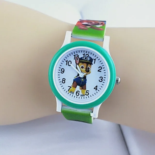 Silicone Children's Watch New Pop Boy Girl Child Quartz Wristwatches Fashion Cartoon Puppy Team Baby Kids Student Watches Gifts