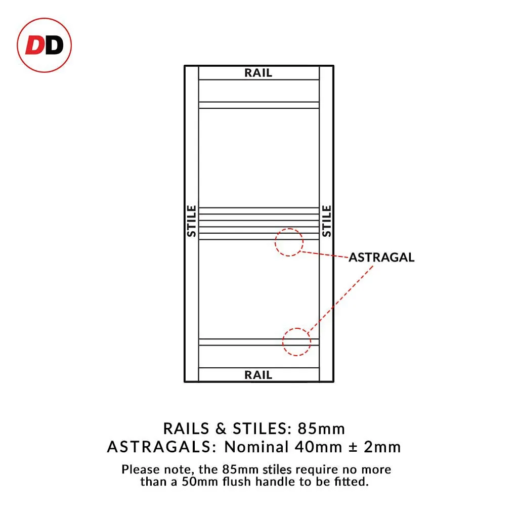 Sirius Tubular Stainless Steel Track & Solid Wood Door - Eco-Urban® Colorado 6 Panel Door DD6436 - 6 Colour Options