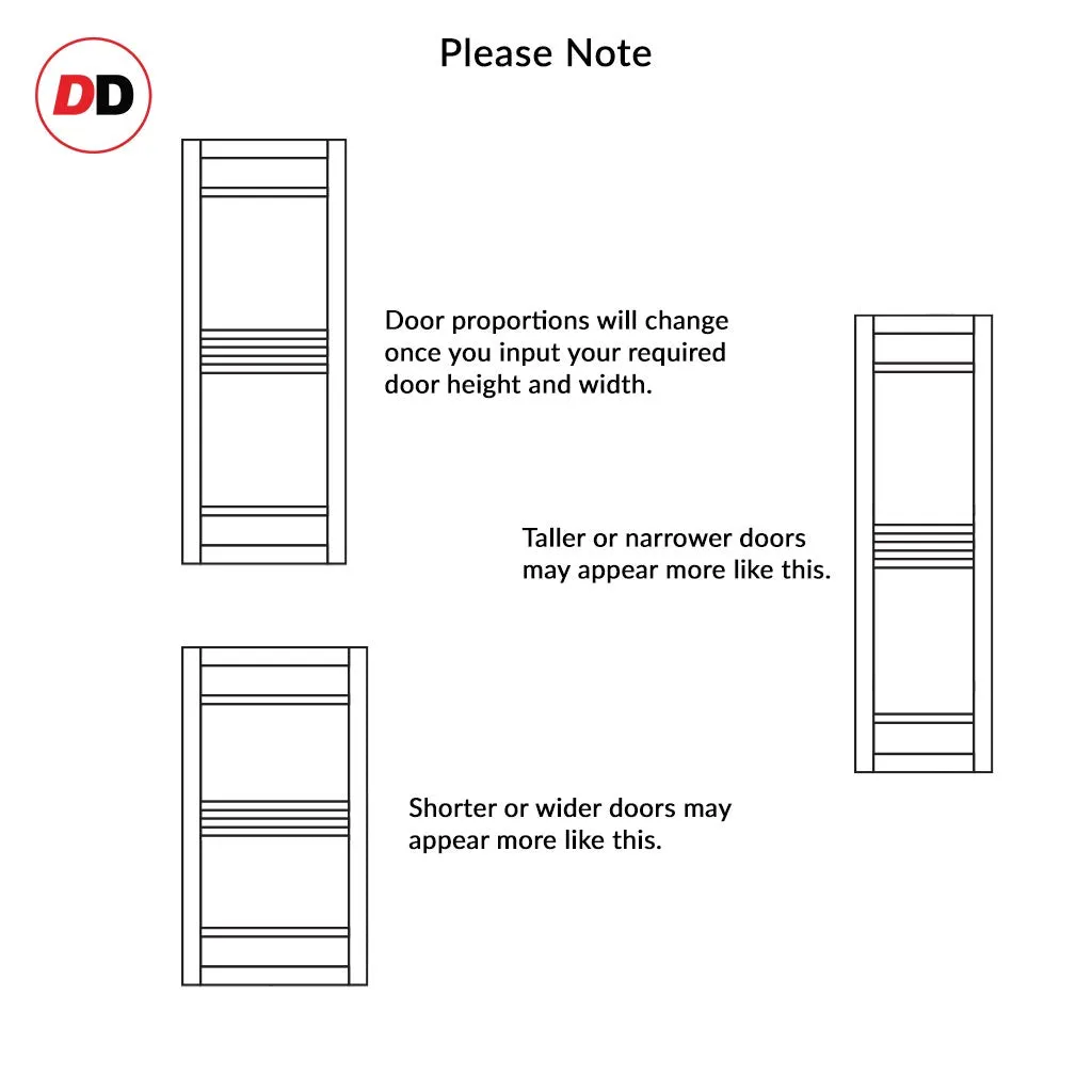 Sirius Tubular Stainless Steel Track & Solid Wood Door - Eco-Urban® Colorado 6 Panel Door DD6436 - 6 Colour Options