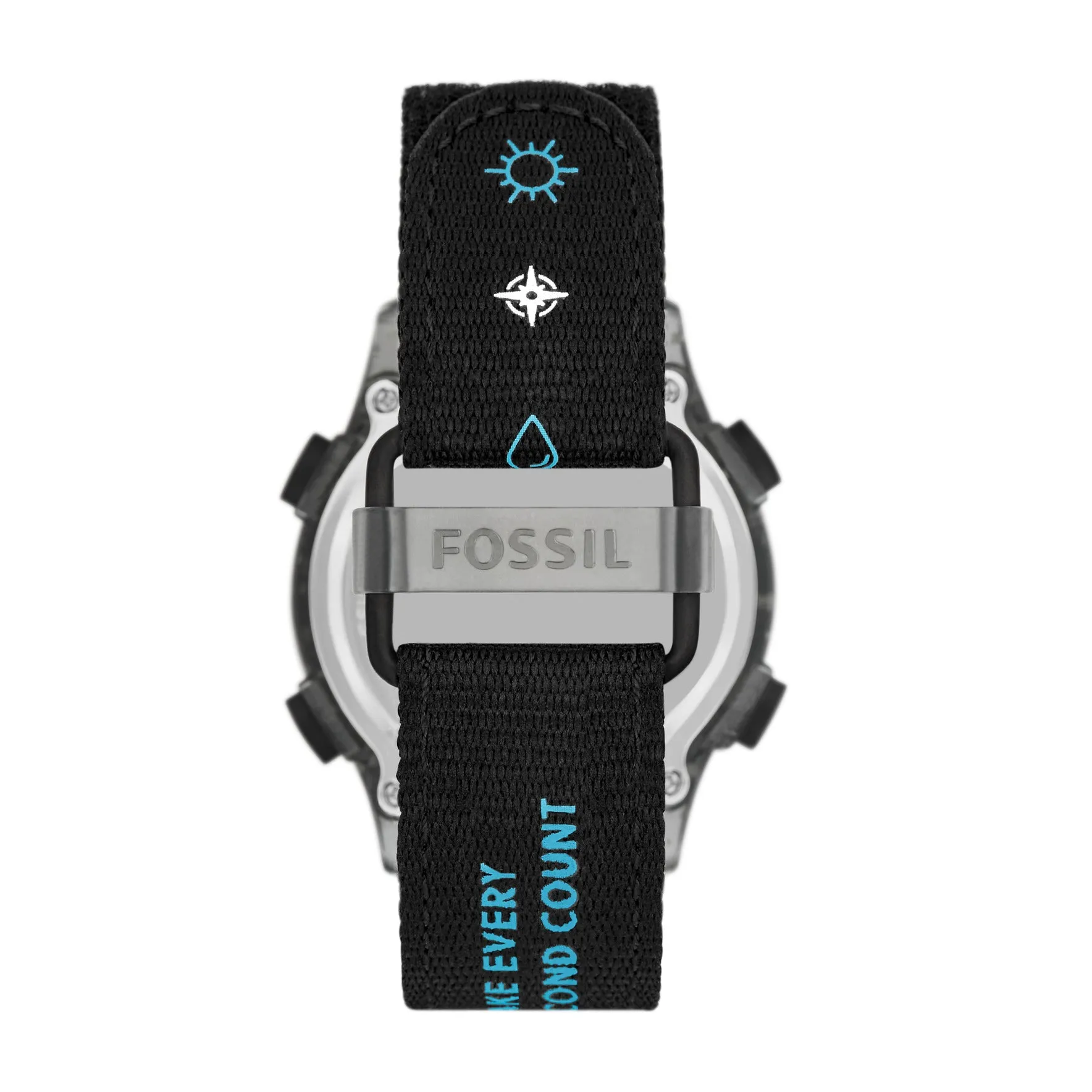 Solar-Powered Analog-Digital Black rPET Watch