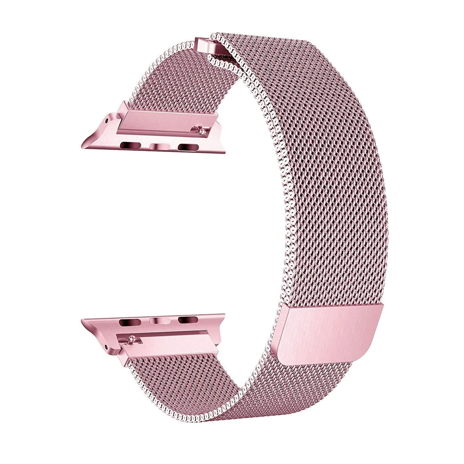 Stainless Steel Mesh Milanese Loop Compatible for Apple Watch Band with Case 42mm, Adjustable Magnetic Closure Replacement Wristband iWatch Band for Apple Watch Series 3 2 1 - Rose Gold