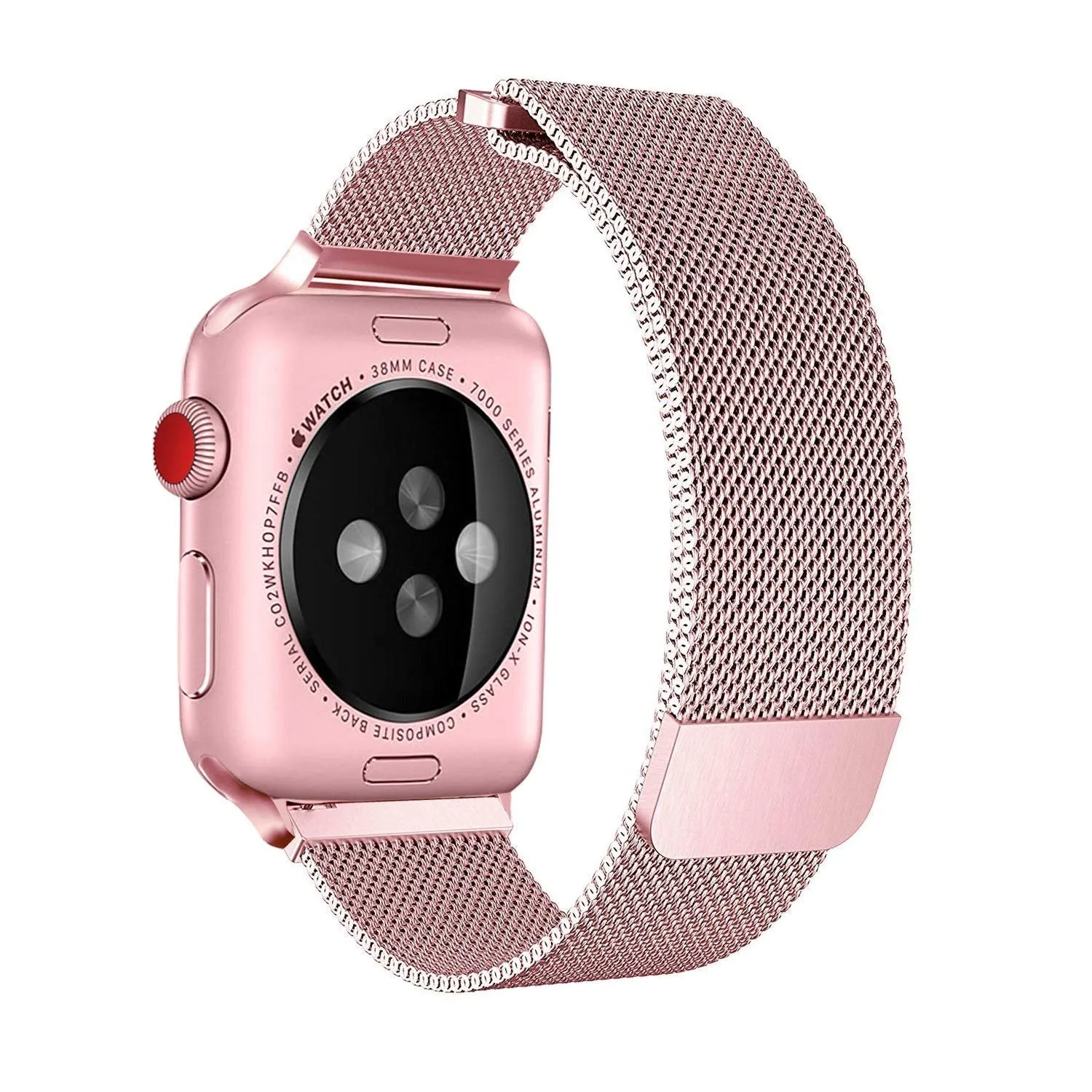 Stainless Steel Mesh Milanese Loop Compatible for Apple Watch Band with Case 42mm, Adjustable Magnetic Closure Replacement Wristband iWatch Band for Apple Watch Series 3 2 1 - Rose Gold