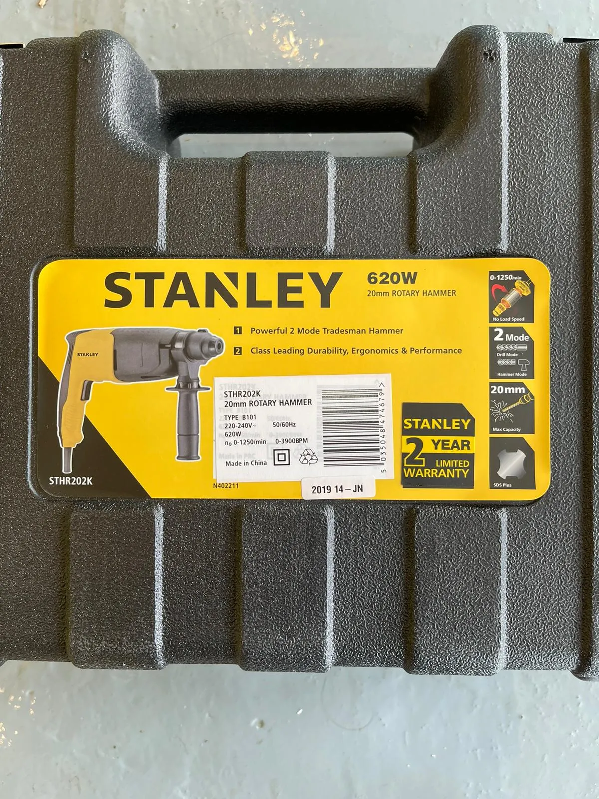 Stanley 2 Mode Rotary Hammer with 20mm , 620 w |  | Model : STHR202K-B1