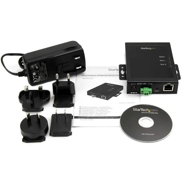 Startech.Com 2 Port Serial-To-Ip Ethernet Device Server - Rs232 - Metal And Mountable - Serial Device Server - Rs232 Ser